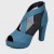 High Heeled Fish Mouth Mesh Women Sandal Shoes - Blue