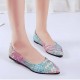 Ballet Flat Colored Shallow Mouth Women Shoes - Blue image