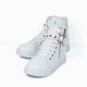 Canvas Fashion Casual Zipper Women Sneaker - White image