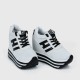 Thick Bottom Muffin Platform Laces Up Sneakers - White image