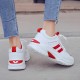 Lace-up Women Platform Chunky Sneakers -Red image