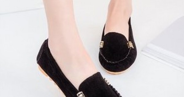 womens black suede slip on shoes