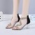 Open Toe Crystal Transparent High Heel Sandals - Gold