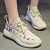 Double Stripes Color contrast Running Sneakers - Cream