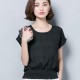 Check Textured Half Sleeve Chiffon Ladies Shirt - Black image