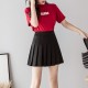 Tremour High Waist Elastic Pleated Mini Skirt - Black image