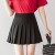 Tremour High Waist Elastic Pleated Mini Skirt - Black