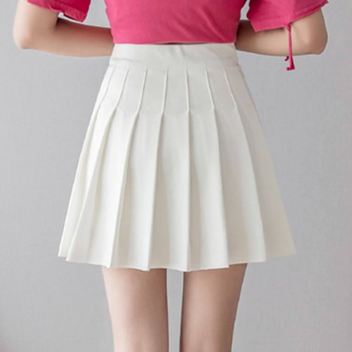 Tremor High Waist Elastic Pleated Mini Skirt 