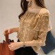 Delicate Off Shoulder floral chiffon blouse - Brown image