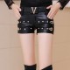 PU Leather Casual V Belt Black Skirt - Black image