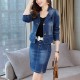 Denim Jacket with Skirt Two Piece Suit 