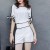 High Quality Elegant Chiffon Two Piece Dress- White