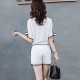 High Quality Elegant Chiffon Two Piece Dress- White image