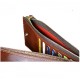 Unisex Zipper Leather Card Wallet - Brown image