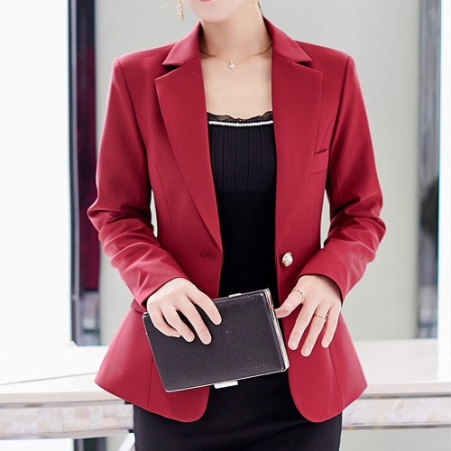 Formal Wear Slim Blazer Suit Jacket - Red image