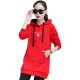 Elegant Long Sleeve Tide Striped Red Sweater - Red image