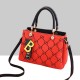 Designer Print Inclined Leather Shoulder Handbag-Red image
