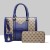 Designer Pattern Contrast Two Piece Handbag Set-Blue