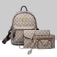Designer Retro Four Piece Backpack & Handbag Set-Grey image