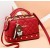 Quilted Premium women Crossbody Handbag-Red