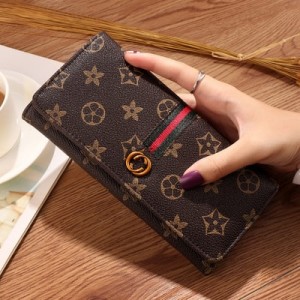 Mini Designers Texture Handy Women Wallet-Brown