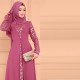 Arabic Elegant Style Long Sleeved Maxi Dress -Pink |image