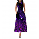 Cross Border Floral Print Sleeveless Maxi Dress -Purple image