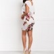 Elegant Floral Print Sleeveless Midi Dress- White image