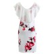 Elegant Floral Print Sleeveless Midi Dress- White image