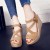 Roman Style Cross Strap Buckle Wedge Sandals -Brown