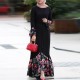 Stylish Floral Printed Front Button Long Sleeve Maxi Dress -Black image