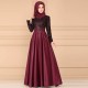 Vintage Style High Waist Arabic Maxi Dress- Maroon image