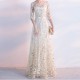 Ruffle Elegant Sequins Lace Short Sleeve Party Dress -Cream image