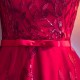 Ruffle Elegant Sequins Lace Short Sleeve Party Dress 