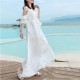  Strapy Short Sleeve Off Shoulder Elegant Dress - White image