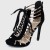 Stylish Open Toe Lace up High Heel Prom Shoes -Black