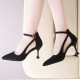 Pointed Toe Shallow Mouth Stiletto Heels Shoes -Black image