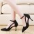 Pointed Toe Shallow Mouth Stiletto Heels Shoes -Black