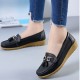Fashionable Round Toe Soft Rubber Sole Flat Shoes-Black image