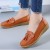 Fashionable Round Toe Soft Rubber Sole Flat Shoes-Brown