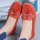 Fashionable Round Toe Soft Rubber Sole Flat Shoes-Red image
