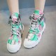 Trendy High Top Lace Up Hip Hop Martin Sneakers-Blue image
