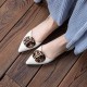 Classic Pointed Close Toe Flat Sandal-Cream image