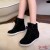 Flat Bottom High Heel Lace up Sneakers-Black