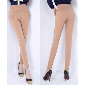 Women Casual Harem Pants Spring and autumn Trousers -Brown