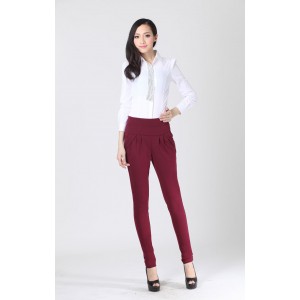 Women Casual Harem Pants Spring and autumn Trousers Real Shot-RED