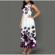 Classic Sleeveless Floral Round Neck High Waist Maxi Dress-