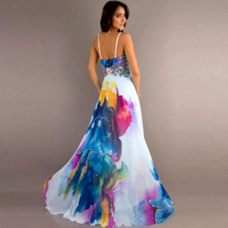 Casual Swing Floral Print Sleeveless Maxi Dress