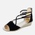 Fashion Comfort Solid Strap Low-heeled Sandals-Black