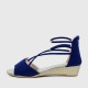 Fashion Comfort Solid Strap Low-heeled High Wedge Sandals-Blue image